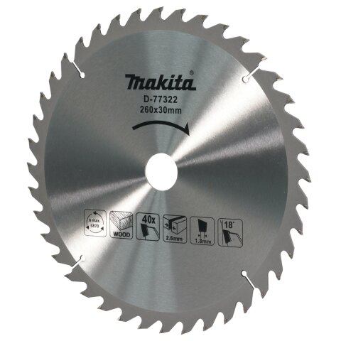 Makita D-77322 HM Sägeblatt 260x40Zx30mm EN