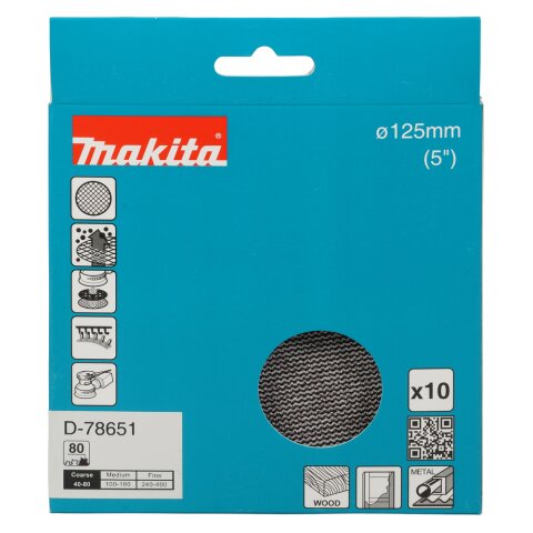 Makita D-78651 Netzschleifmittel 125mm A80 EN