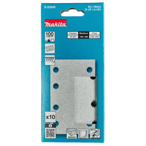 Makita E-23525 Schleifpapier Farbe 80x130 A100 EN