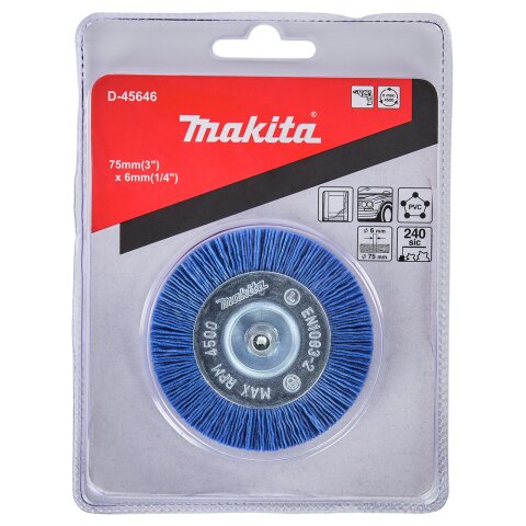 Makita D-45646 Rundbürste Ø75mm Nylon fein EN