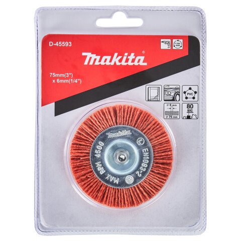 Makita D-45593 Rundbürste Ø75mm Nylon grob EN