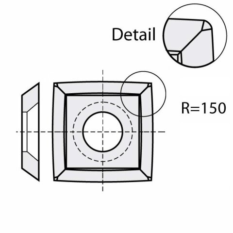 HW-Wendemesser 15x15x2,5mm MG18 d=6,4 <30 R=50