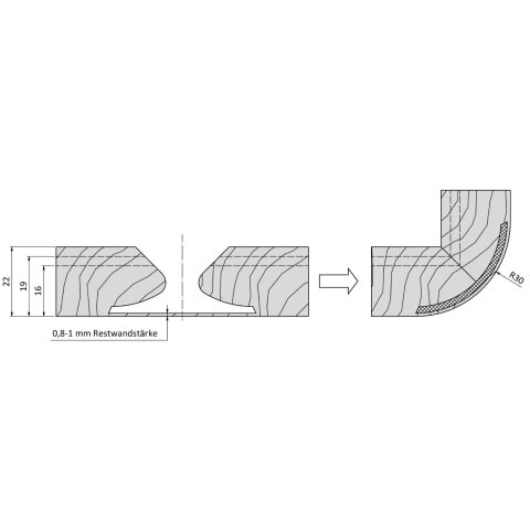 JSO Diamant (PKD) Profil-Foldingfräer Z2 46,8x25/115mm rechts HSK-F 63
