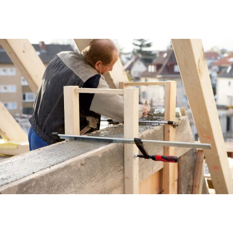 Bessey 500x120mm "TGK50-2K" Temperguss-Schraubknecht TGK mit 2-Komponenten-Kunststoffgriff