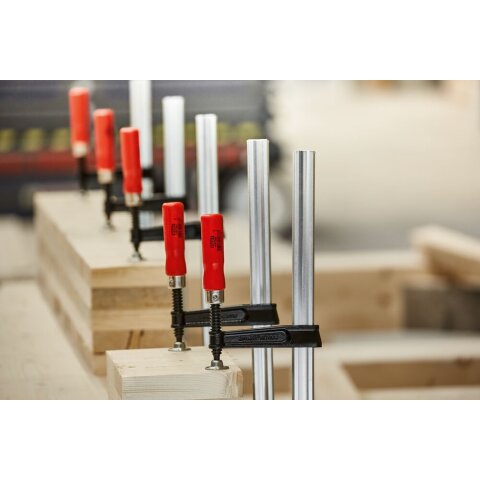 Bessey 1,250x120mm "TKPN125BE" Temperguss-Schraubknecht TKPN mit bewährtem Holzgriff EN