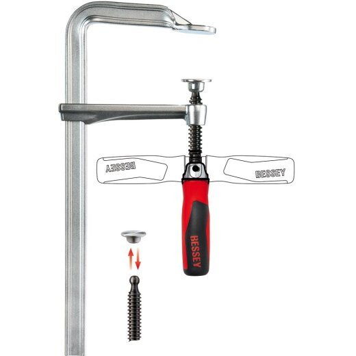 Bessey 500x120mm "GZ50-12KG" Ganzstahl-Schraubzwinge GZ mit Klappgriff EN