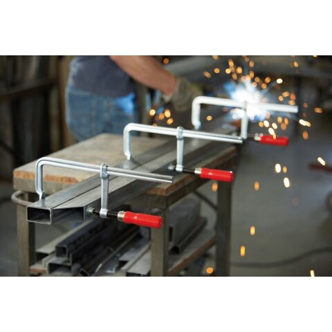 Bessey 600x120mm "GS60" Ganzstahl-Schraubzwinge classiX GS mit bewährtem Holzgriff EN