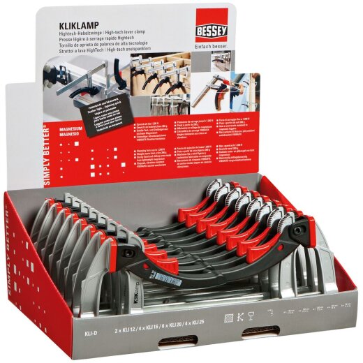 Bessey "KLI-D" Hightech-Hebelzwinge KliKlamp Theken-Display KLI-D