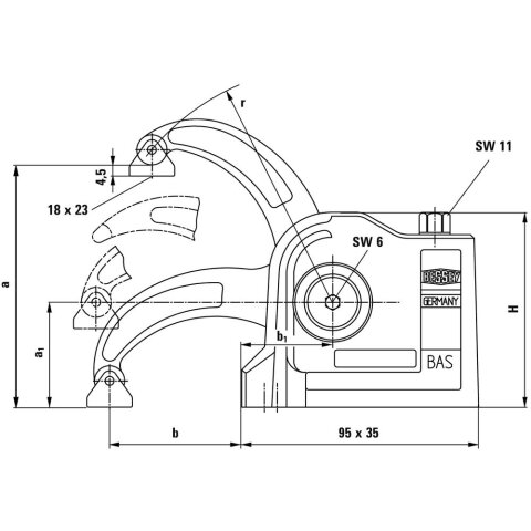 Bessey "BSP-CB10-6" BAS-CB compact-Spanner, geschlossene Befestigungsbohrung