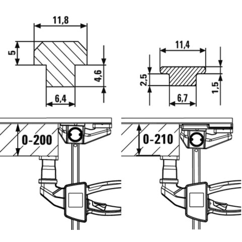 Bessey 150x60mm "EZR15SET" Einhand-Tischzwinge für Führungsschienen EZR