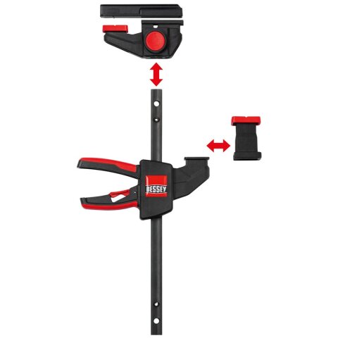Bessey 150x60mm "EZR15SET" Einhand-Tischzwinge für Führungsschienen EZR