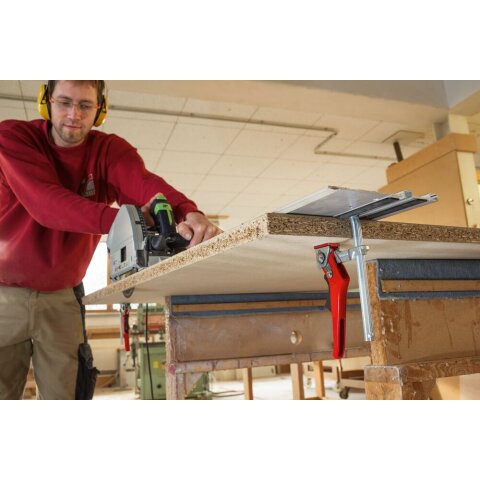 Bessey 160x60mm "GTR16S6H" Ganzstahl-Tischzwinge für Führungsschienen GTRH mit Hebelgriff