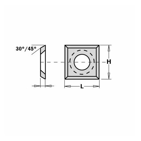 HW-Wendemesser 15x15x2,5mm MG18 <30&deg;, d6,4mm 10 Stk