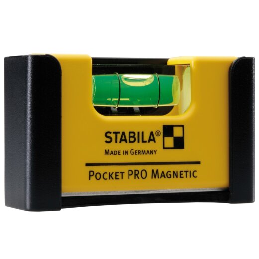 Stabila Wasserwaage Pocket PRO Magnetic, 7 cm, mit Gürtel-Clip