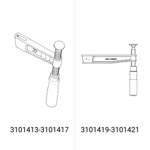 Bessey Unterteil kpl. TG m. Holzgriff  (Auslad. 175 mm)