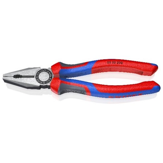 Knipex Kombizange mit Comfort-Griffen schwarz atramentiert poliert 200 mm Schneide mit Facette