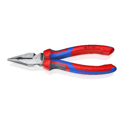 Knipex Spitz-Kombizange mit Comfort-Griffen schwarz atramentiert poliert 185 mm Schneide mit Facette