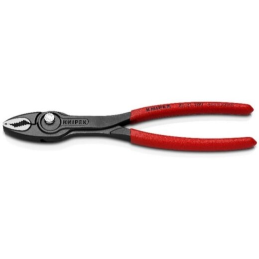 Knipex TwinGrip® Front- und Seitengreifzange mit rutschhemmendem Kunststoff überzogen grau atramentiert poliert 200 mm
