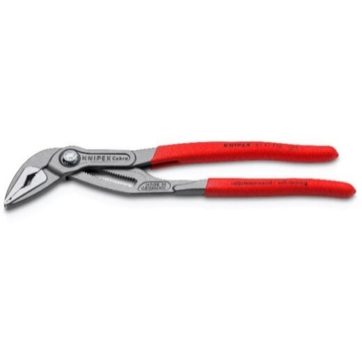 Knipex Cobra® ES Wasserpumpenzange extra-schlank mit rutschhemmendem Kunststoff überzogen grau atramentiert poliert 250 mm