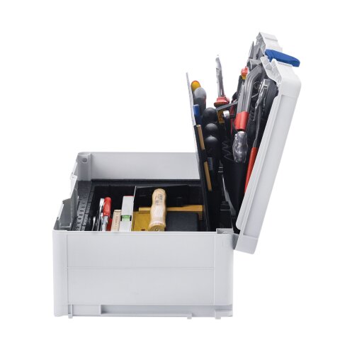 Tanos Werkzeug-Systainer³ L 187 anthracite grey (RAL 7016), closure carmine red (RAL 3002), handle white (RAL 9016)