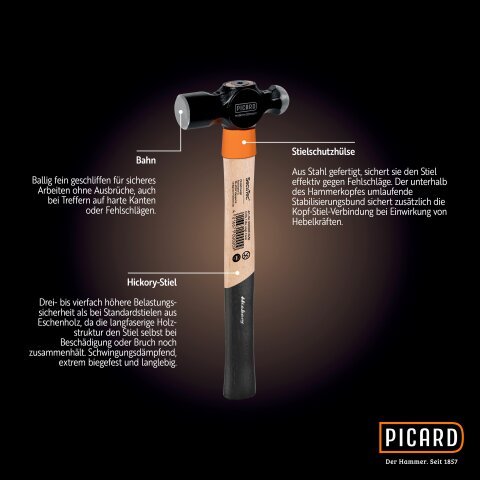 Picard Schlosserhammer SecuTec®, SecuTec® | Länge=360 mm | 0001209-0700