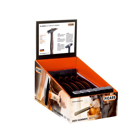 Picard Schlosserhammer BlackTec®/11 Stück im Display, 5 x 300g, 4 x 500g, 2 x 800g | 1032700-001