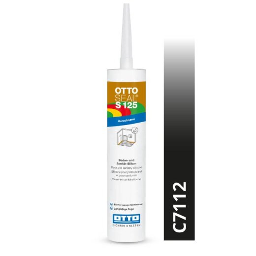 Otto Silikon matt-schwarz C7112 matt "OTTOSEAL® S125" geruchsarm 310ml Kartusche #1 MHD 04/2026