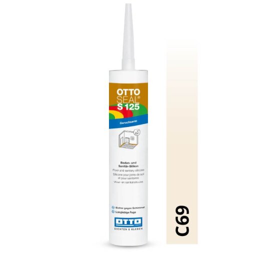 Otto Silikon fugenweiß C69 glänzend "OTTOSEAL® S125" geruchsarm 310ml Kartusche #1 - MHD 03/2026