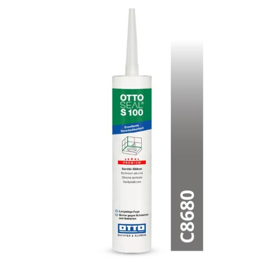 Otto Silikon matt grau C8680 matt "OTTOSEAL® S100" Premium 300 ml Kartusche #1 - MHD 04/2026