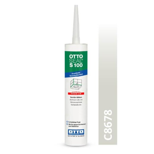 Otto Silikon matt silbergrau C8678 matt "OTTOSEAL® S100" Premium 300 ml Kartusche #1 - MHD 05/2026