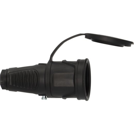 Schutzkontakt-Gummikupplung 230V/16A schwarz <IP54>