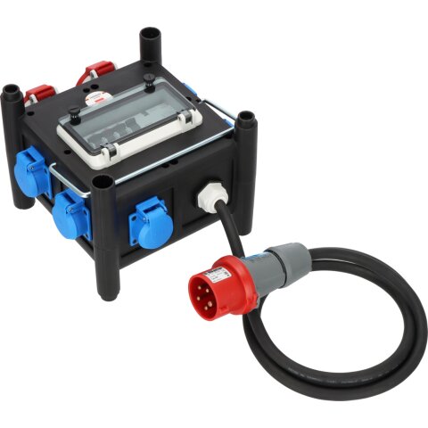 Komp. Stromverteiler BSV 3-FI / TPE 2m H07RN-F5G2.5 - 2xCEE16A, 5x230V