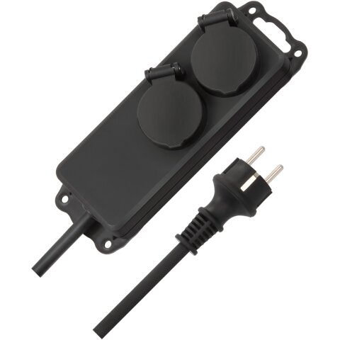 Std-Verteiler 2fach 2m H07RN-F3G1.5 schwarz, ohne...