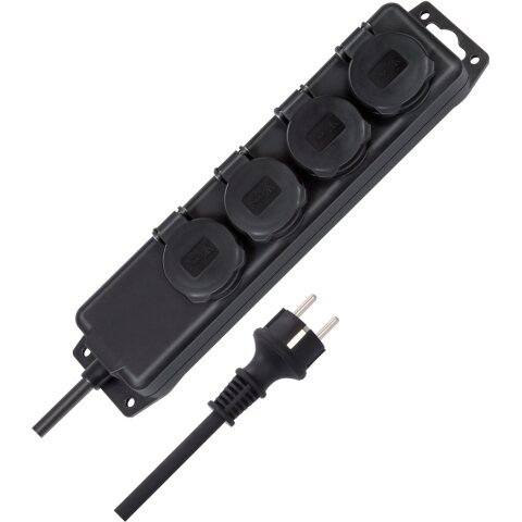 Std-Verteiler 4fach 2m H07RN-F3G1.5 schwarz, ohne...