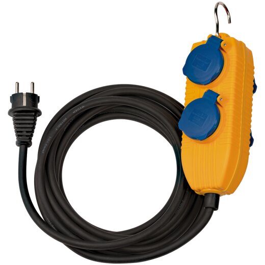 Brennenstuhl Verlängerungskabel mit 4fach Powerblock 5m H07RN-F3G1,5 schwarz <IP54> - 1169200010