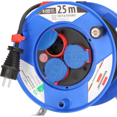 Brennenstuhl Kabeltrommel Garant 240 25m N05V3V3-F3G1.5 sw matt, 3fach Stedo/Thermo <IP44> - 1218580