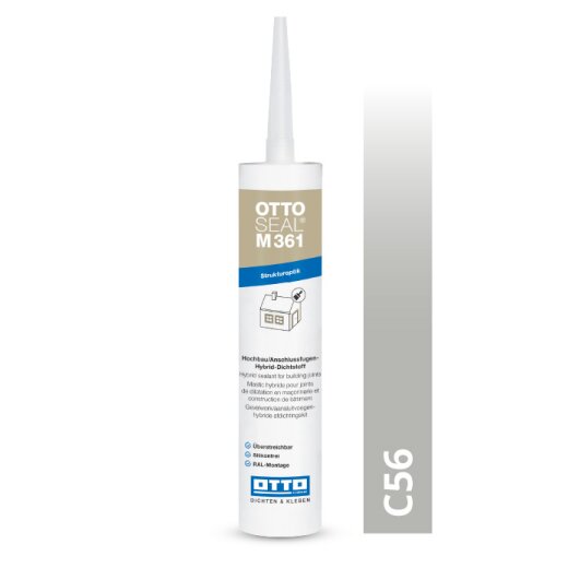 Otto Hybrid-Dichtstoff betongrau C56 strukturiert "OTTOSEAL® M361" 300ml Kartusche MHD 06-2026