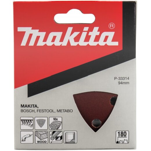 Restposten Makita P-33314 Schleifpapier DELTA K180 – 10 Stück, 94×94?mm