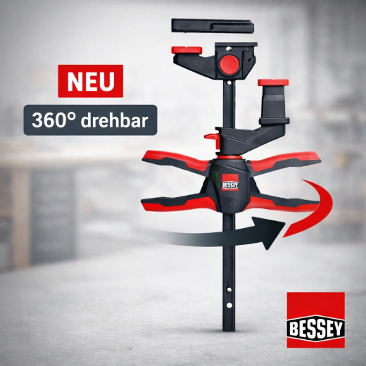 Bessey Einhand-Tischzwinge EZR360 für Führungsschienen | 360° drehbar