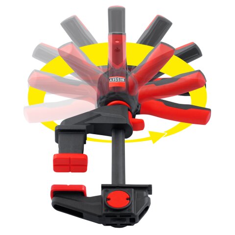 Bessey Einhand-Tischzwinge EZR360 für Führungsschienen | 360° drehbar (2 Stück im Set) - EZR360-15SET