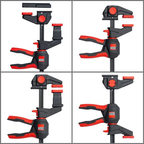 Bessey Einhand-Tischzwinge EZR360 für Führungsschienen | 360° drehbar (2 Stück im Set)