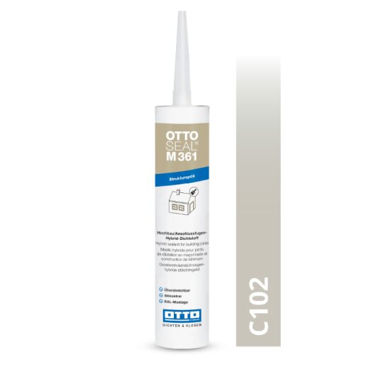 Otto Hybrid-Dichtstoff mörtelgrau C102 strukturiert "OTTOSEAL® M361" 300ml Kartusche MHD 08-2026