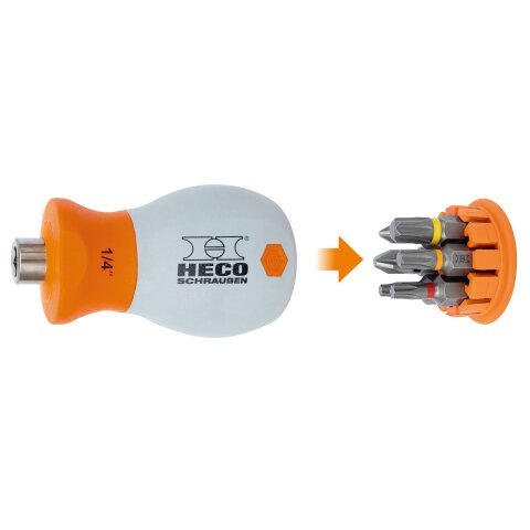 HECO-Stubby Mini-Schraubendreher, HD- & PZD-Bits,...