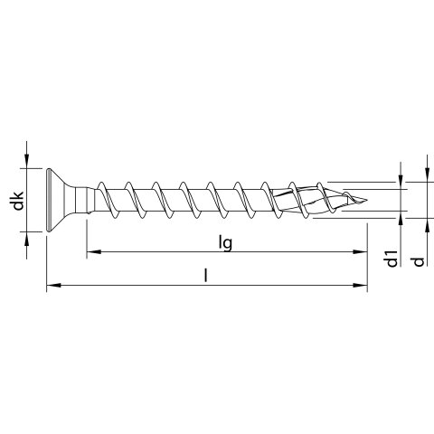 HECO-TOPIX-plus A2 4,5 x 40, Beschlagschraube,...