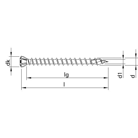 HECO-TOPIX-plus 4,5 x 60, Dielenschraube, Linsenkopf,...