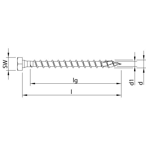 HECO-TOPIX-plus 8 x 60, Sechskantkopf, Sechskantkopf +...