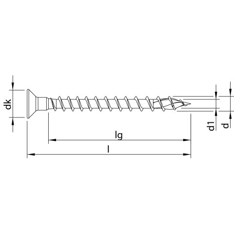HECO-TOPIX-plus 4,5 x 70, Senkkopf mit Kopfbohrung,...