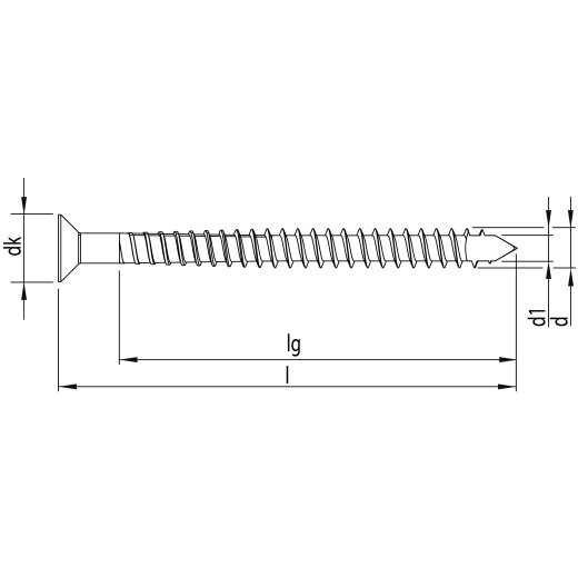 HECO-WR 13 x 600, Senkkopf, T-Drive, T-50, Vollgewinde, Durocoat, 25 Stück