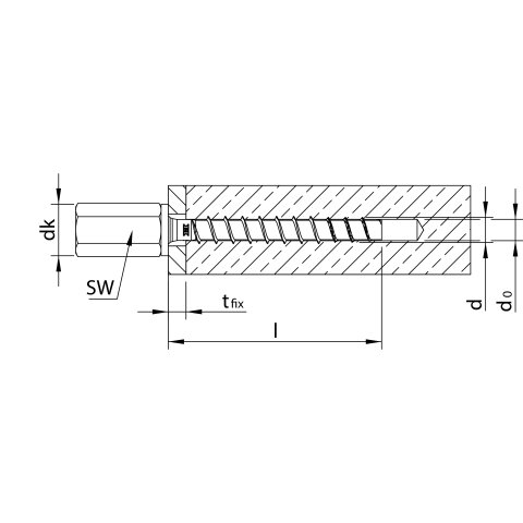 MULTI-MONTI-plus I 6 x 40, Innengewindeanker, SW-10, A2K, 100 Stück