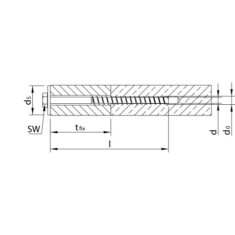 MULTI-MONTI-plus S 12 x 200, Sechskantkopf, SW-19, A2K,...
